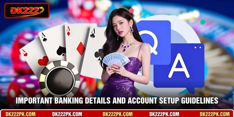 Important banking details and account setup guidelines